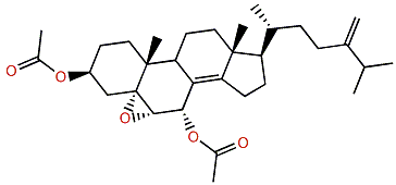 5a,6a-Epoxy-24-methylcholesta-8(14),24(28)-dien-3b,7a-diol diacetate